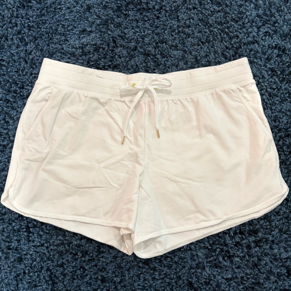 Lilly Pulitzer White Athletic Shorts with Elastic Waistband